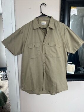 Men's Short-Sleeve Button-Down Work Shirt - Khaki